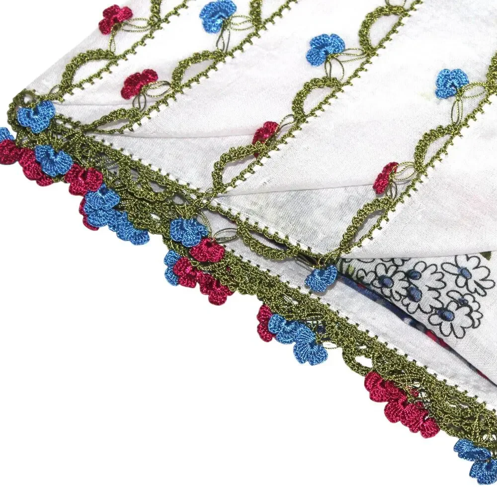 Tulbent Scarf Handmade Crochet Detailing NWOT